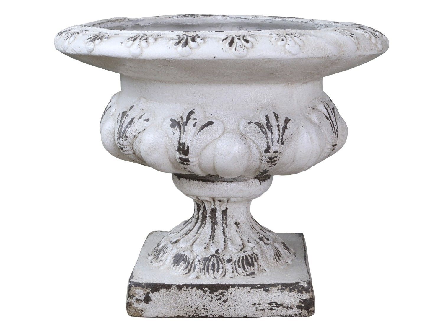 Krémový antik veliký květináč/ váza s patinou - Ø 56*48cm Chic Antique - LaHome - vintage dekorace