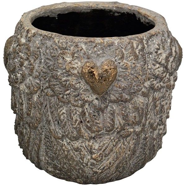 Bronzovo - hnědý antik obal na květináč Topf - 22*22*19 cm Exner - LaHome - vintage dekorace