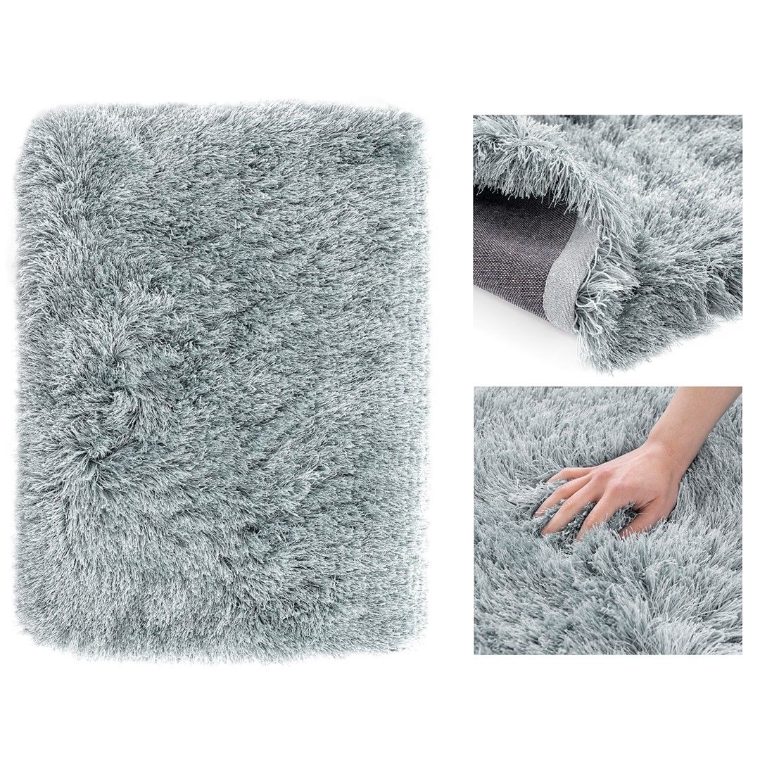 Huňatý světle šedý koberec FLORO 160x200 cm - Výprodej Povlečení