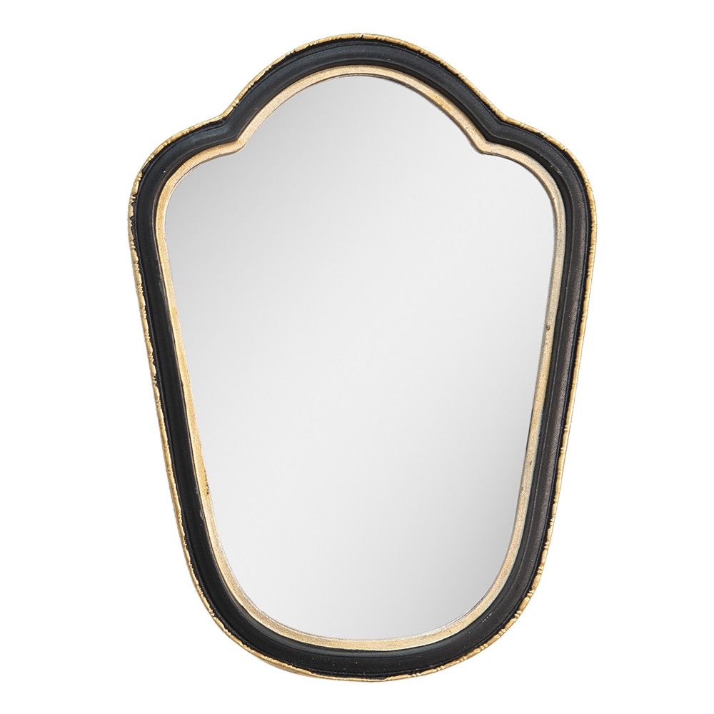 Černo-zlaté antik nástěnné zrcadlo - 19*2*26 cm Clayre & Eef - LaHome - vintage dekorace