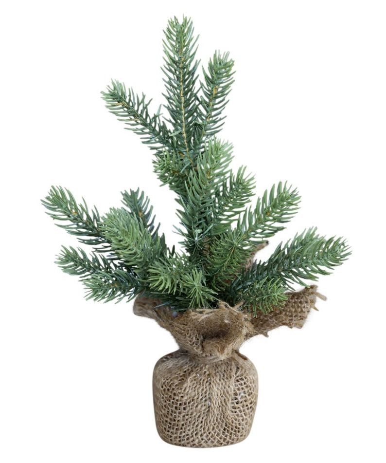 Zelený vánoční stromek v jutě Fleur Fir Tree - 27cm Chic Antique - LaHome - vintage dekorace