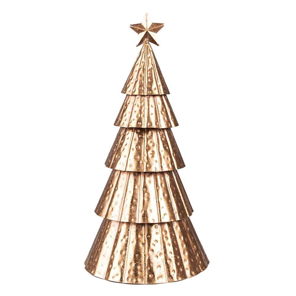 Měděný antik kovový vánoční stromek - Ø 18*38 cm Clayre & Eef - LaHome - vintage dekorace