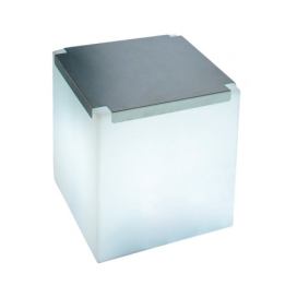 SLIDE - Svítící konferenční stolek KUBO INOX