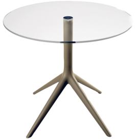 VONDOM - Kulatý stůl MARI-SOL, skleněná deska - různé velikosti (tříramenná podnož)