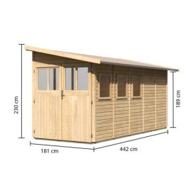 Dřevěný zahradní domek Lanitplast 442 cm