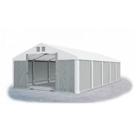 Garážový stan 4x8x2m střecha PVC 560g/m2 boky PVC 500g/m2 konstrukce ZIMA Šedá Bílá Bílé