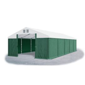 Garážový stan 4x8x2m střecha PVC 560g/m2 boky PVC 500g/m2 konstrukce ZIMA Zelená Bílá Zelené
