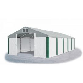 Garážový stan 4x8x2m střecha PVC 560g/m2 boky PVC 500g/m2 konstrukce ZIMA Bílá Šedá Zelené