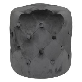 Atmosphera Sametový puf ADRIANA, 38 cm, šedá barva
