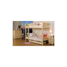 Dřevěná postel Patrová 90x200 + rošty ZDARMA (Barva dřeva: Bílá)