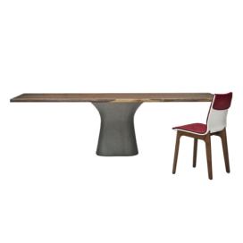 BONTEMPI - Stůl Podium, sklo/dřevo, 200/250x106/120 cm