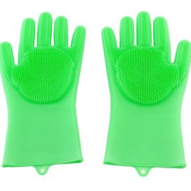 APT AG672C Silikonové rukavice na mytí nádobí - zelené