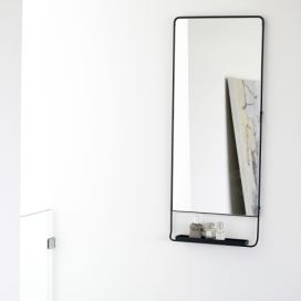 Zrcadlo s poličkou 110x45 cm CHIC House Doctor - černé Homein.cz