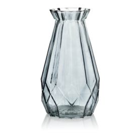 Mondex Skleněná váza Serenite 25 cm nebeská šedá