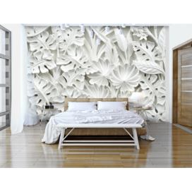 Murando DeLuxe 3D tapeta bílé listy Velikost (šířka x výška): 350x245 cm