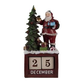 Vánoční kalendář Santa a vánoční stromek - 16*10*34 cm Clayre & Eef