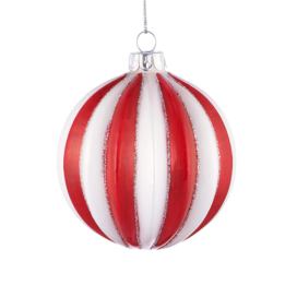 HANG ON Vánoční koule - červená/bílá