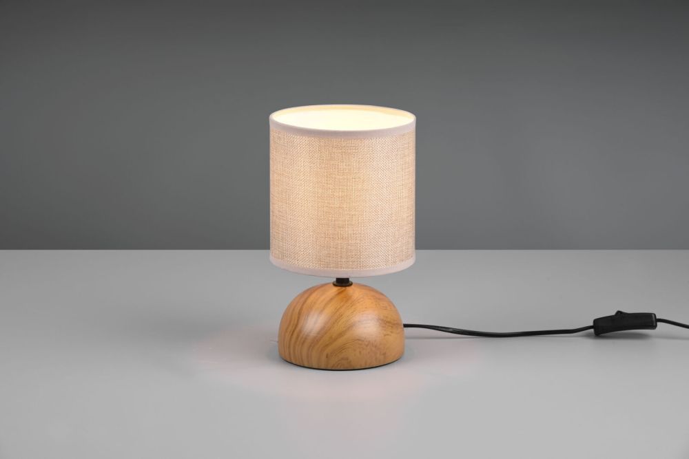 TRIO Reality R50351035 LUCI stolní lampička V230mm 1xE14 imitace dřeva, béžová - Svítidla FEIM