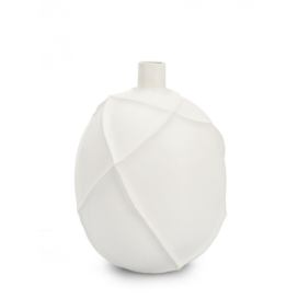 BIZZOTTO Bílá keramická váza RIDGED 27cm
