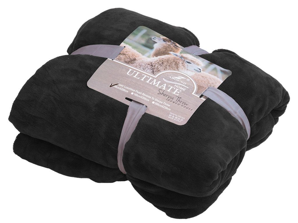 Luxusní černá beránková deka z mikroplyše, 150x200 cm - Výprodej Povlečení