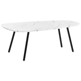 Konferenční stolek s mramorovým efektem bílý/černý BIDDLE