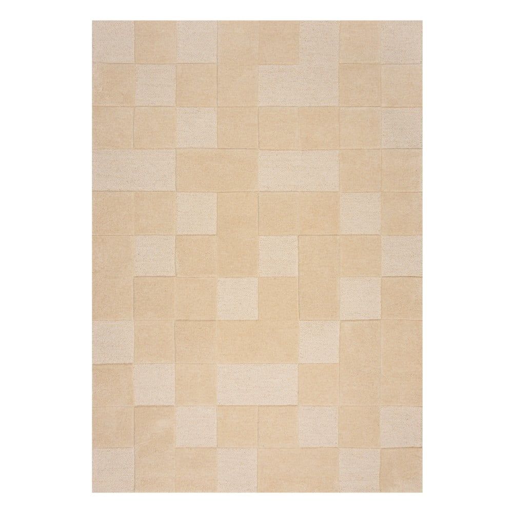 Béžový vlněný koberec 290x200 cm Checkerboard - Flair Rugs - Bonami.cz