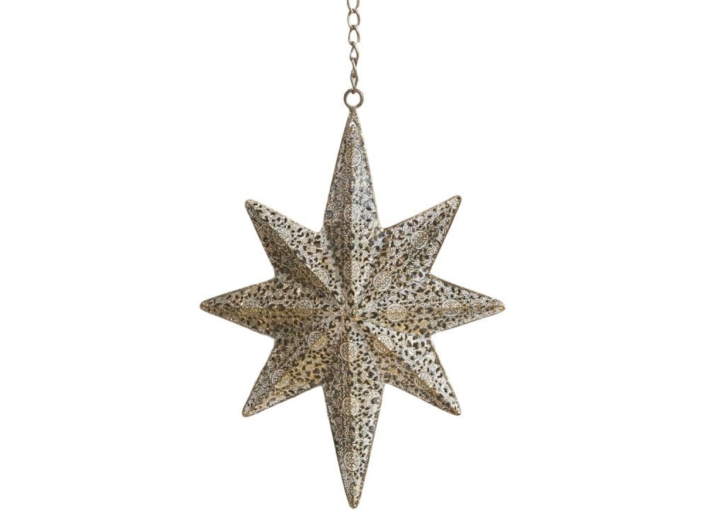 Bronzová antik kovová závěsná hvězda Vire - 20*5*27 cm Chic Antique - LaHome - vintage dekorace