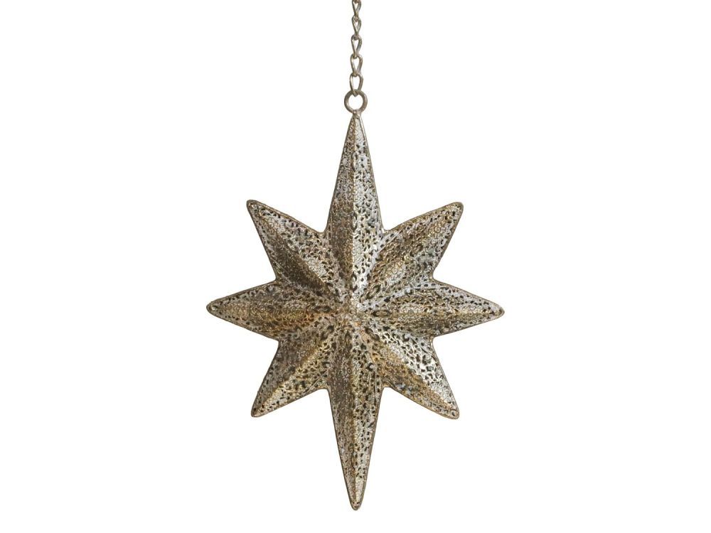 Bronzová antik kovová závěsná hvězda Vire - 23*5*31 cm Chic Antique - LaHome - vintage dekorace