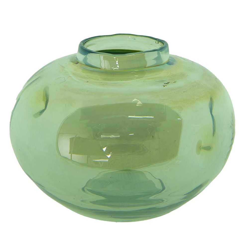 Zelená ručně foukaná skleněná váza - Ø 15*11 cm Clayre & Eef - LaHome - vintage dekorace