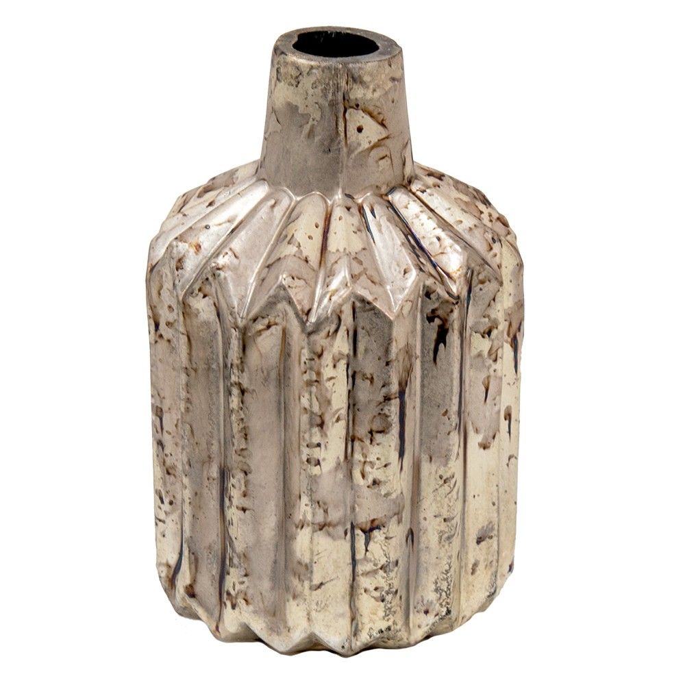 Béžovo-šedá antik dekorační skleněná váza - 8*8*12 cm Clayre & Eef - LaHome - vintage dekorace