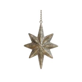 Bronzová antik kovová závěsná hvězda Vire - 23*5*31 cm Chic Antique