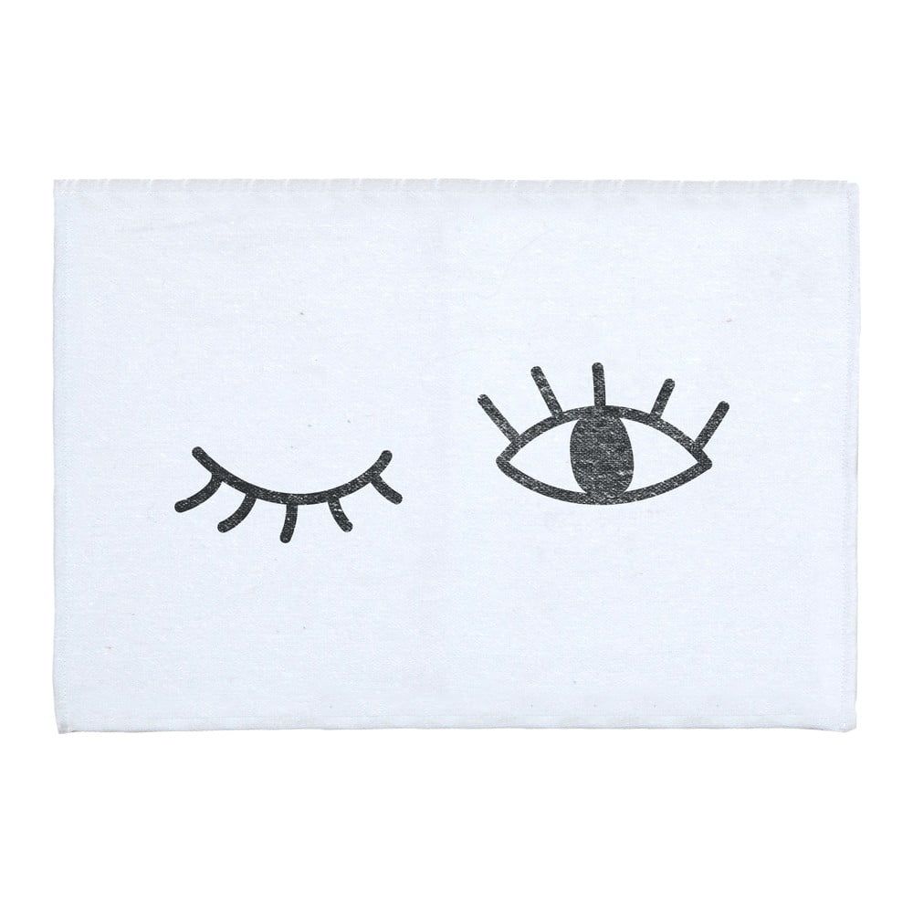 Bílá koupelnová podložka s příměsí bavlny Really Nice Things Eyes, 40 x 60 cm - Bonami.cz