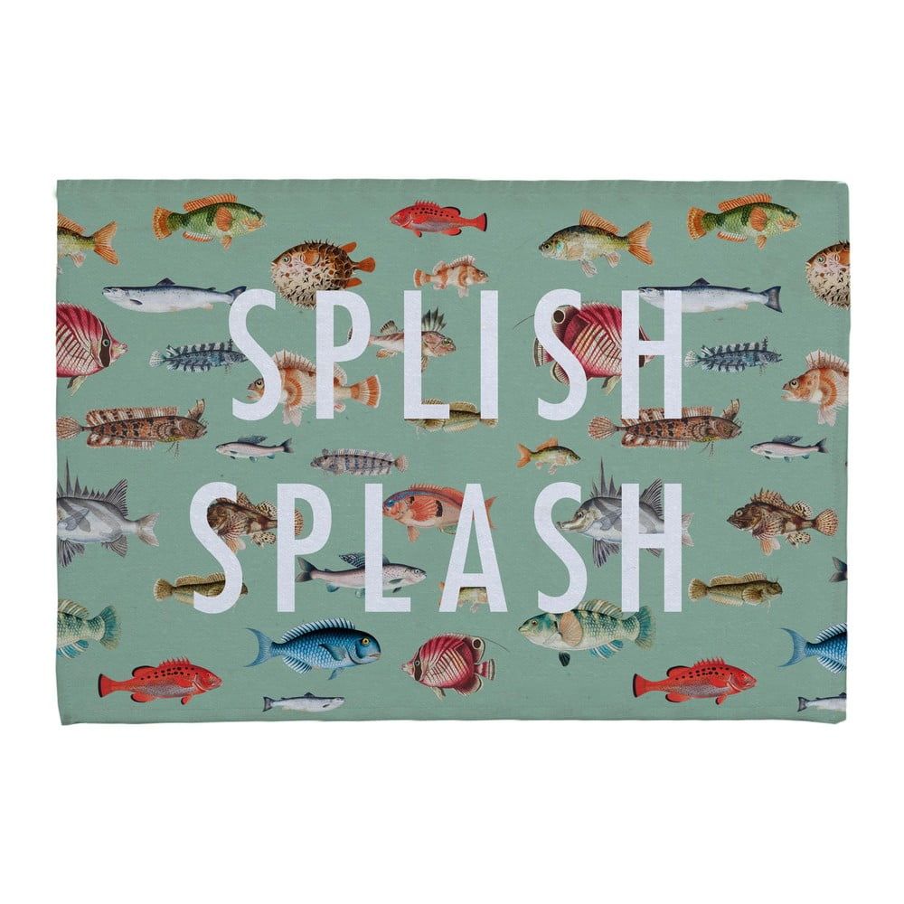 Zelená koupelnová podložka s příměsí bavlny Really Nice Things Splish Splash, 40 x 60 cm - Bonami.cz
