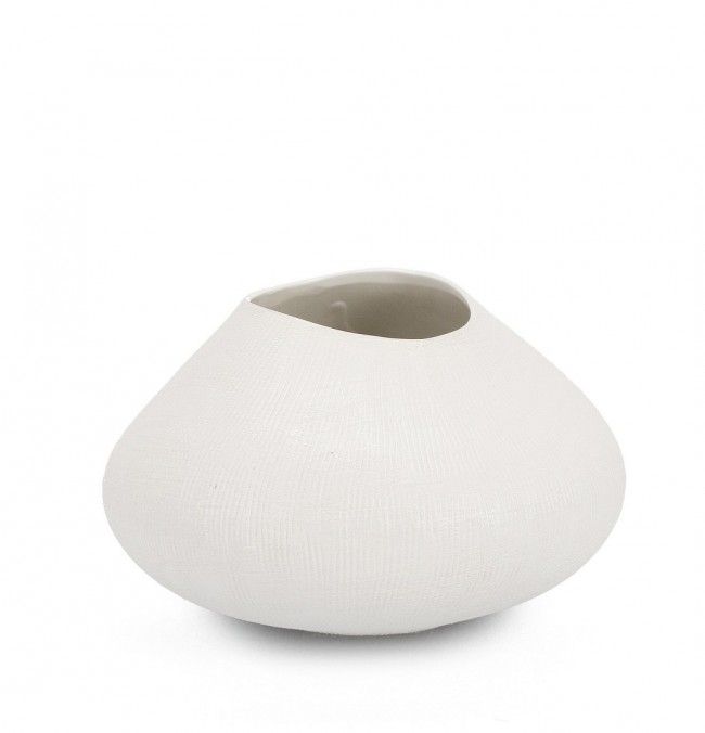 BIZZOTTO bílá keramická váza PAPYRUS 16 cm - iodesign.cz