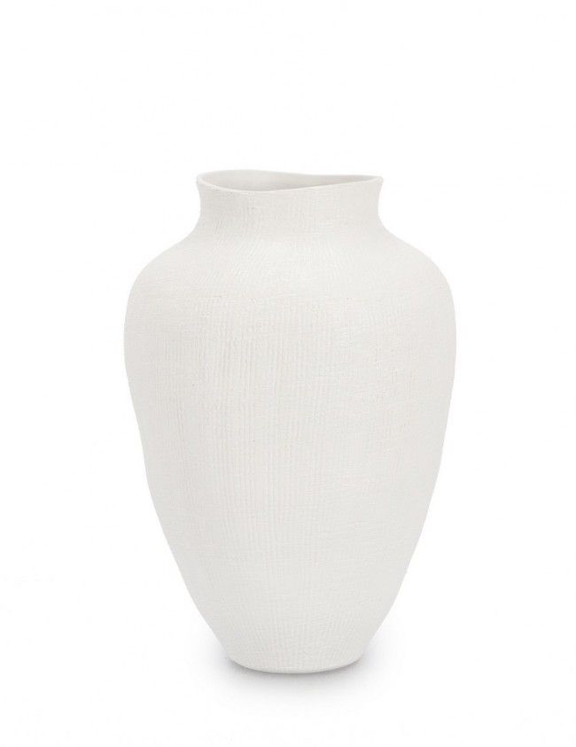 BIZZOTTO bílá keramická váza PAPYRUS 29 cm - iodesign.cz