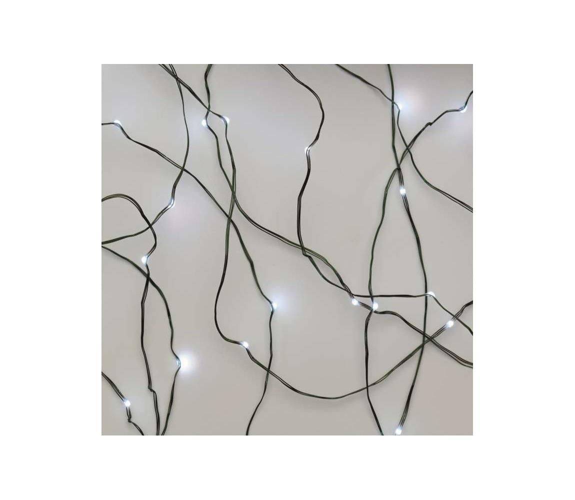  Vánoční LED řetěz - nano - 75xLED, 7,5+5 metrů, IP44, studená bílá, časovač - (ZY1913T) -  Svět-svítidel.cz