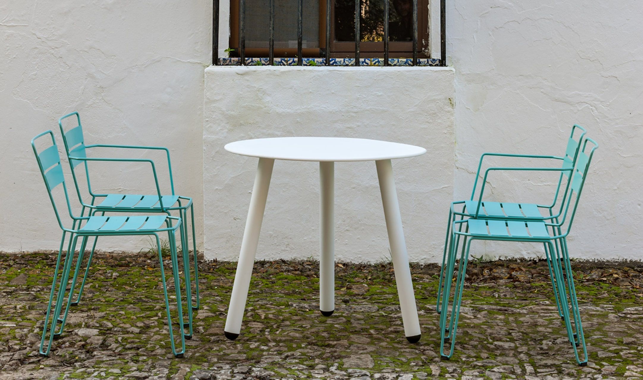 ISIMAR - Židle MALLORCA s područkami - bílá - 