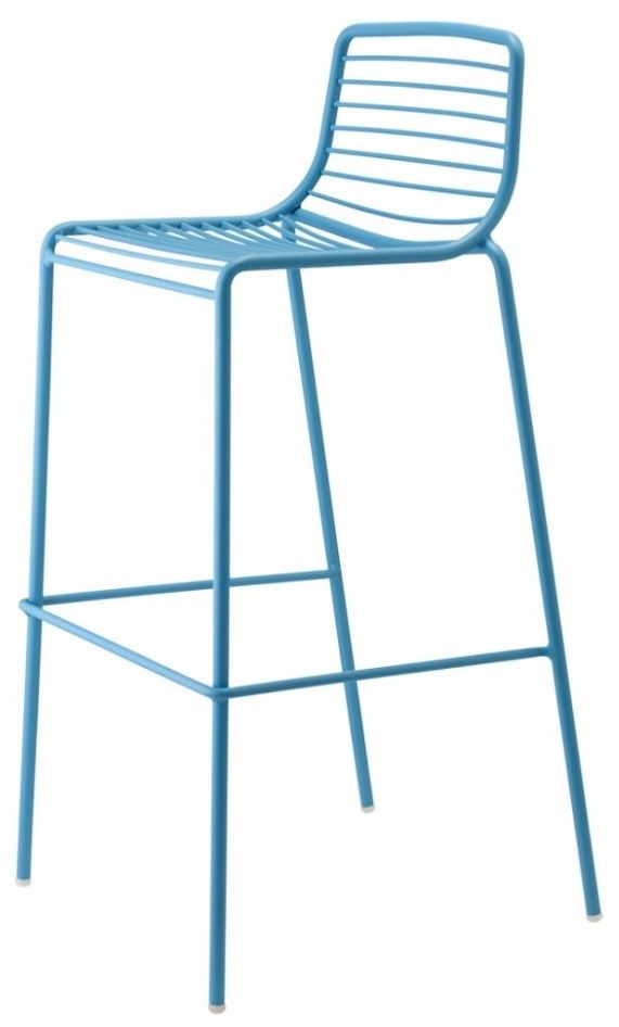 SCAB - Barová židle SUMMER vysoká - modrá - 
