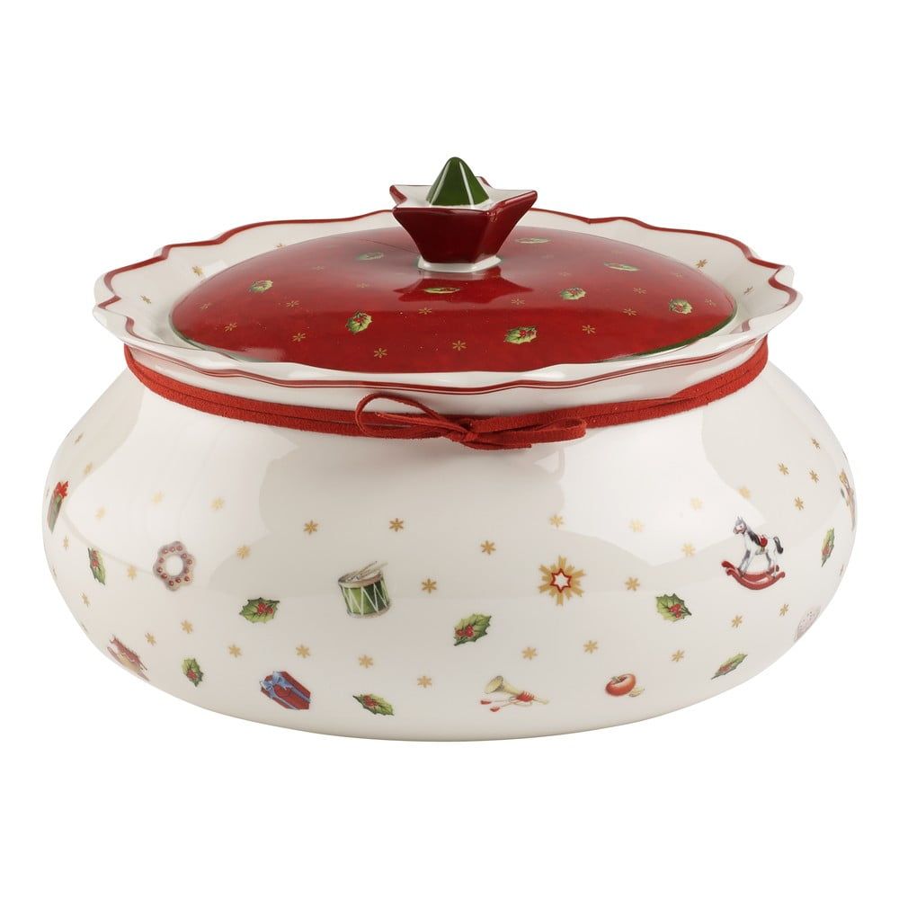 Červeno-bílá porcelánová nádoba na potraviny Villeroy & Boch, výška 14,4 cm - Bonami.cz