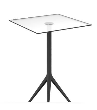 VONDOM - Barový stůl MARI-SOL skleněná deska, různé velikosti (tříramenná podnož) - 