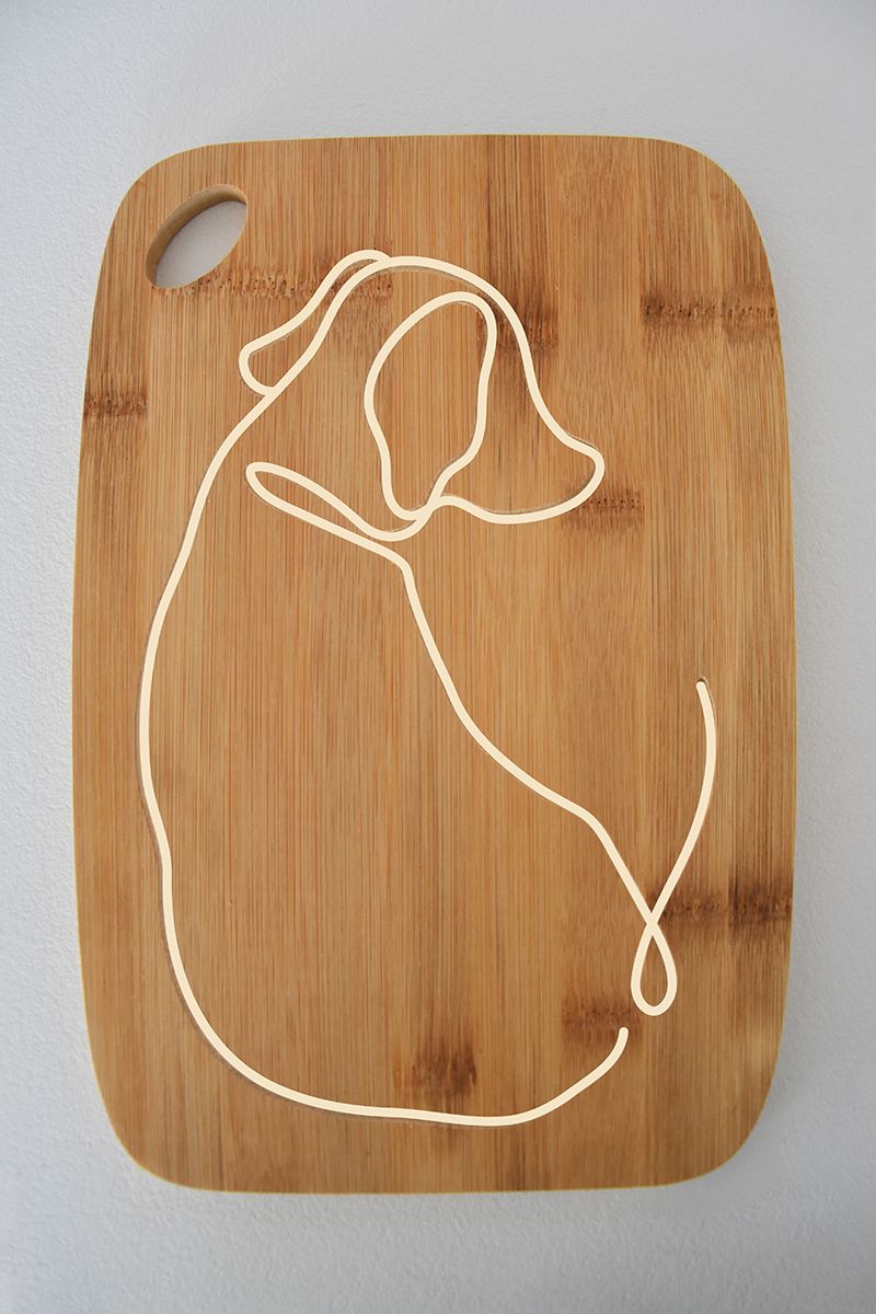 Vingo Bambusové prkénko s motivem psa - 30 x 20 cm - Vingo