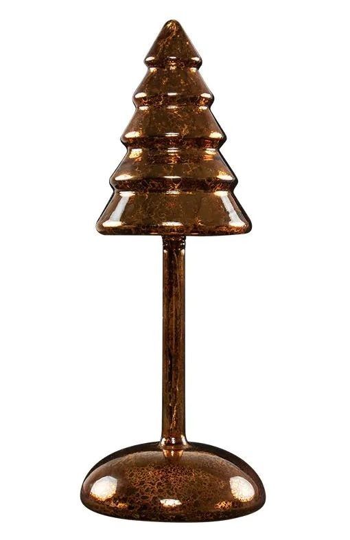 Bronzový svítící skleněný vánoční stromek Led S - Ø 9*25 cm Mars & More - LaHome - vintage dekorace