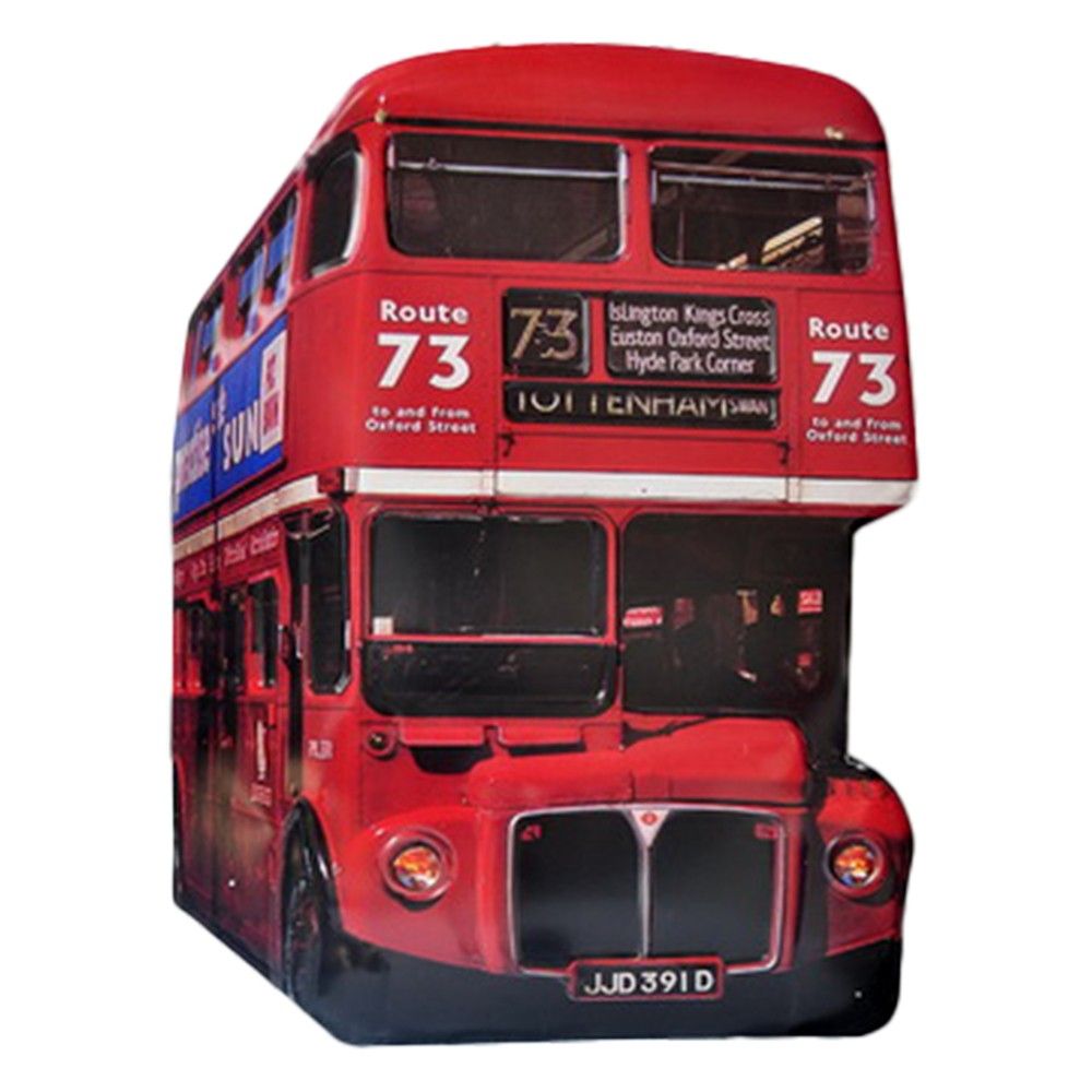 Nástěnná kovová cedule červený patrový autobus - 60*1*80 cm Clayre & Eef - LaHome - vintage dekorace