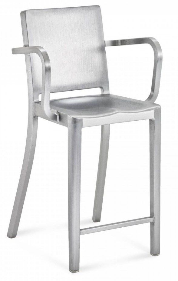 EMECO - Barová židle s područkami HUDSON - nízká - 