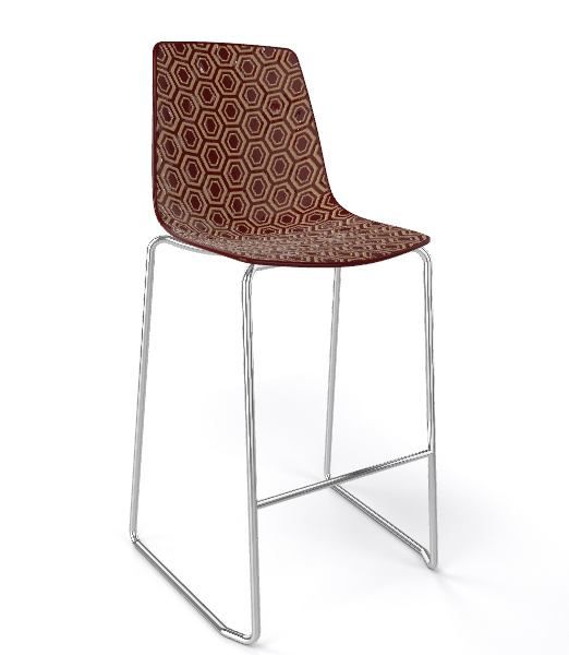 GABER - Barová židle ALHAMBRA ST nízká, hnědobéžová/chrom - 