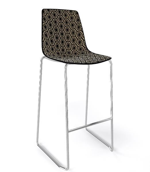 GABER - Barová židle ALHAMBRA ST vysoká, černobéžová/chrom - 