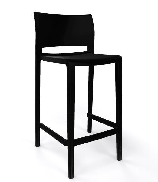 GABER - Barová židle BAKHITA nízká, černá - 