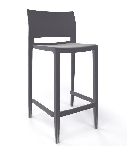 GABER - Barová židle BAKHITA - nízká, tmavě šedá - 