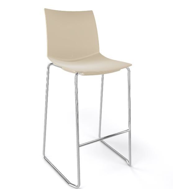 GABER - Barová židle KANVAS ST 76 - vysoká, béžová/chrom - 