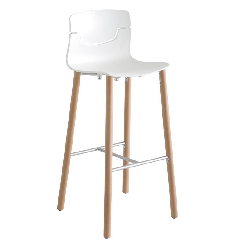 GABER - Barová židle SLOT BL - vysoká, bílá/buk - 